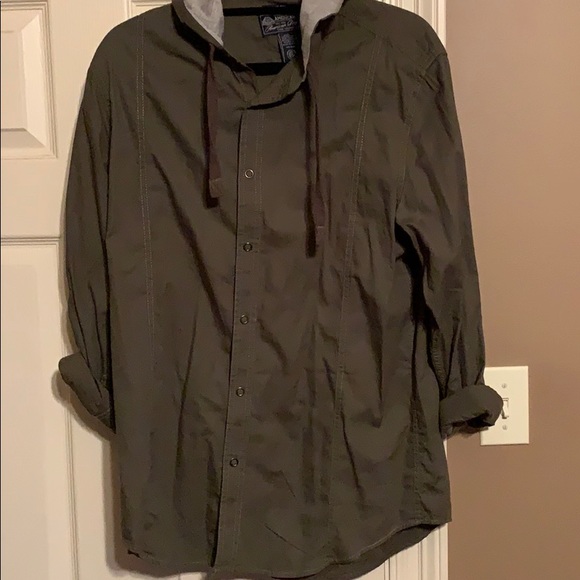 American Rag Other - Button down long sleeve hooded shirt
